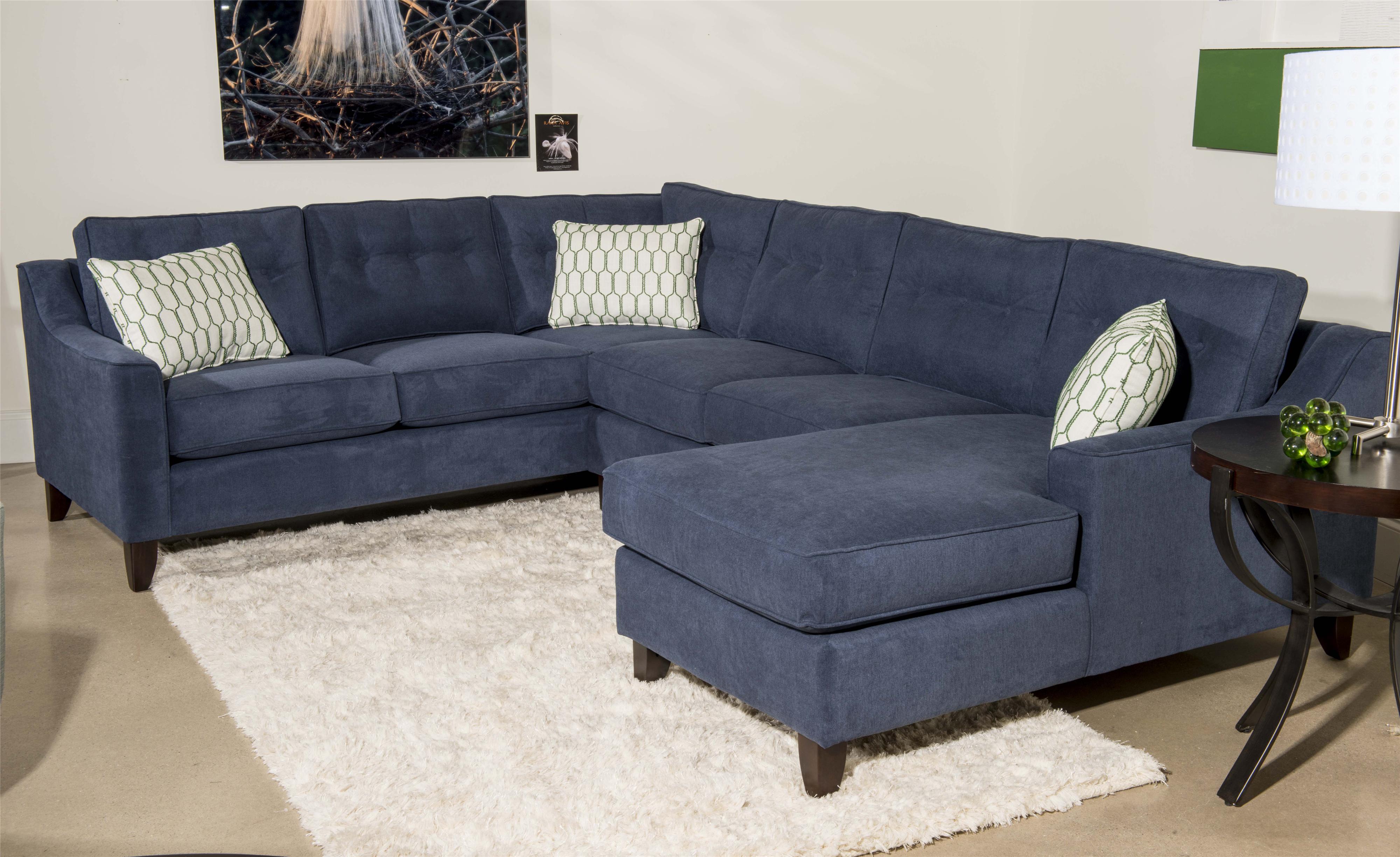 Klaussner Audrina Contemporary 3 Piece Sectional Sofa with Chaise
